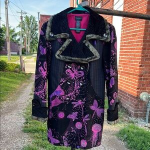 Custo Barcelo AMAZING Floral Trench Coat